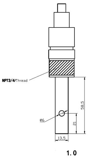 Sensor de condutividade industrial DDG-0.1